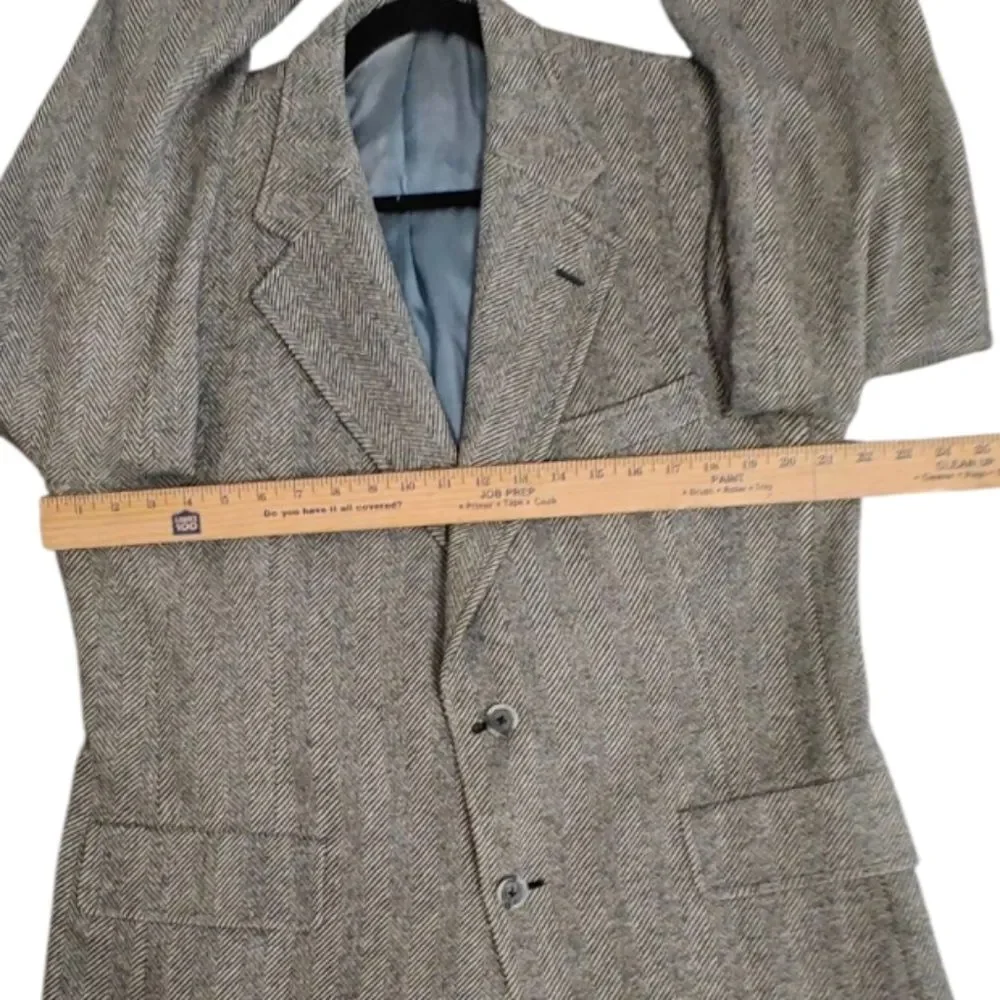 Hart Schaffner Marx Vintage Union Made 100% Wool Professor Tweed Blazer Size 42R